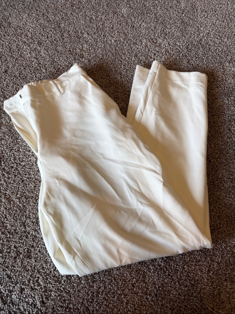 Women's Cream Straight-Leg Dress Pants